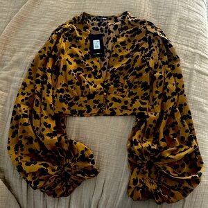 Cheetah satin top
